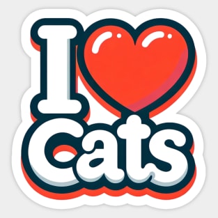 I love cats Sticker